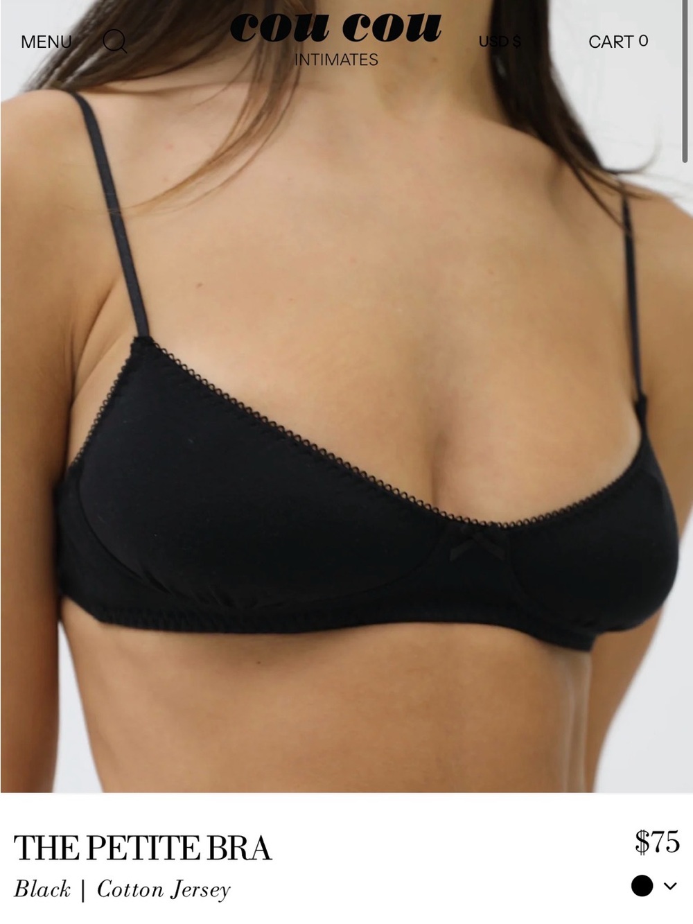 Cou Cou The Petite Bra — Black